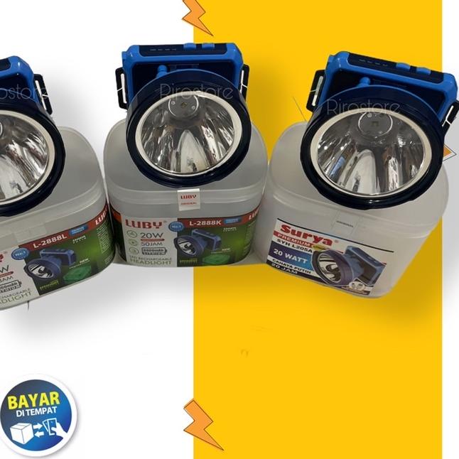 ♞ Senter Kepala LUBY 20 watt / Headlamp LUBY L2888 / 2888L / 2888K ←