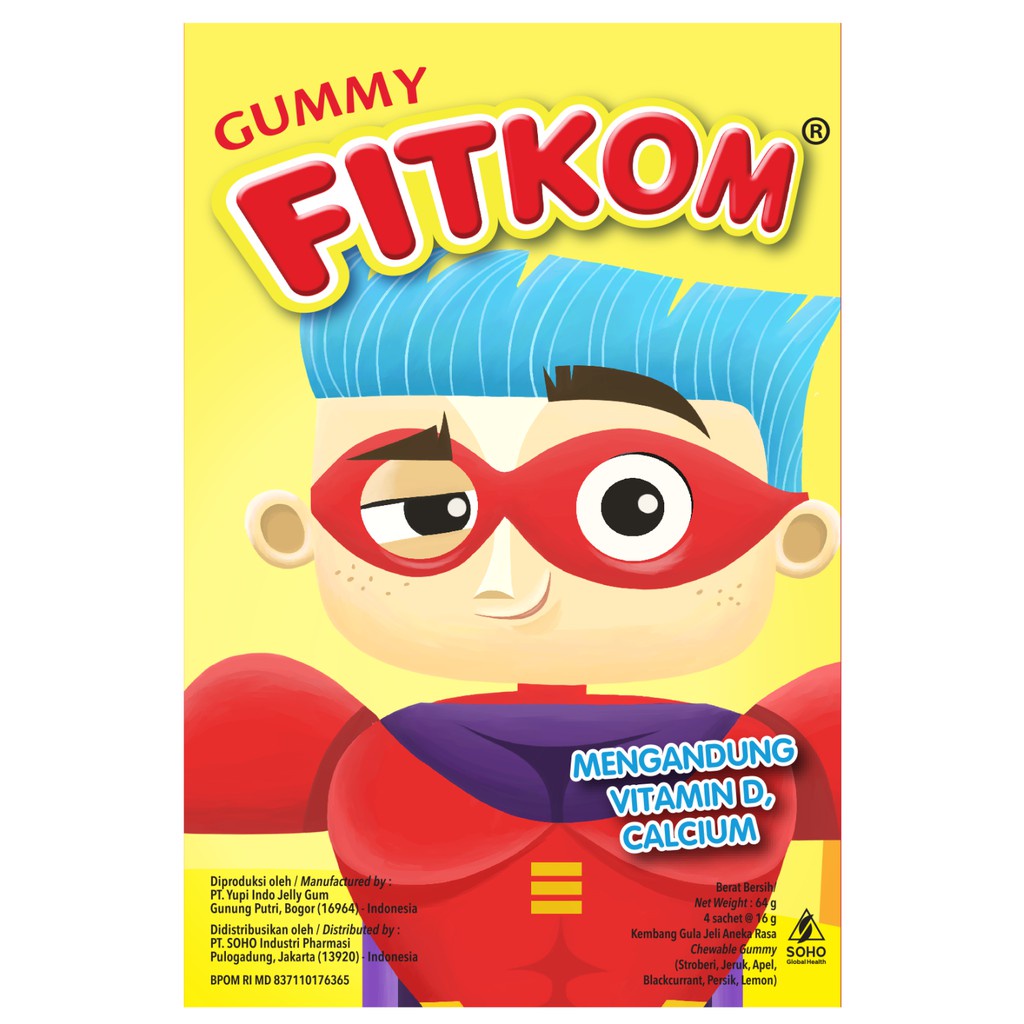 (Surabaya) Fitkom Gummy Calcium Isi 4 Sachet