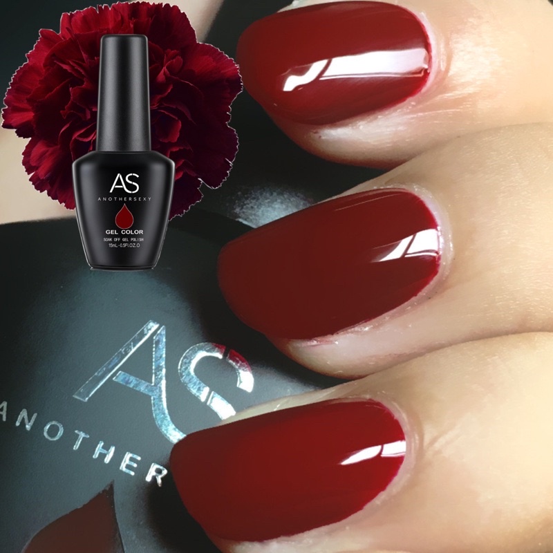 AS Wine Red MAROON Color Nail Gel Polish 15ml