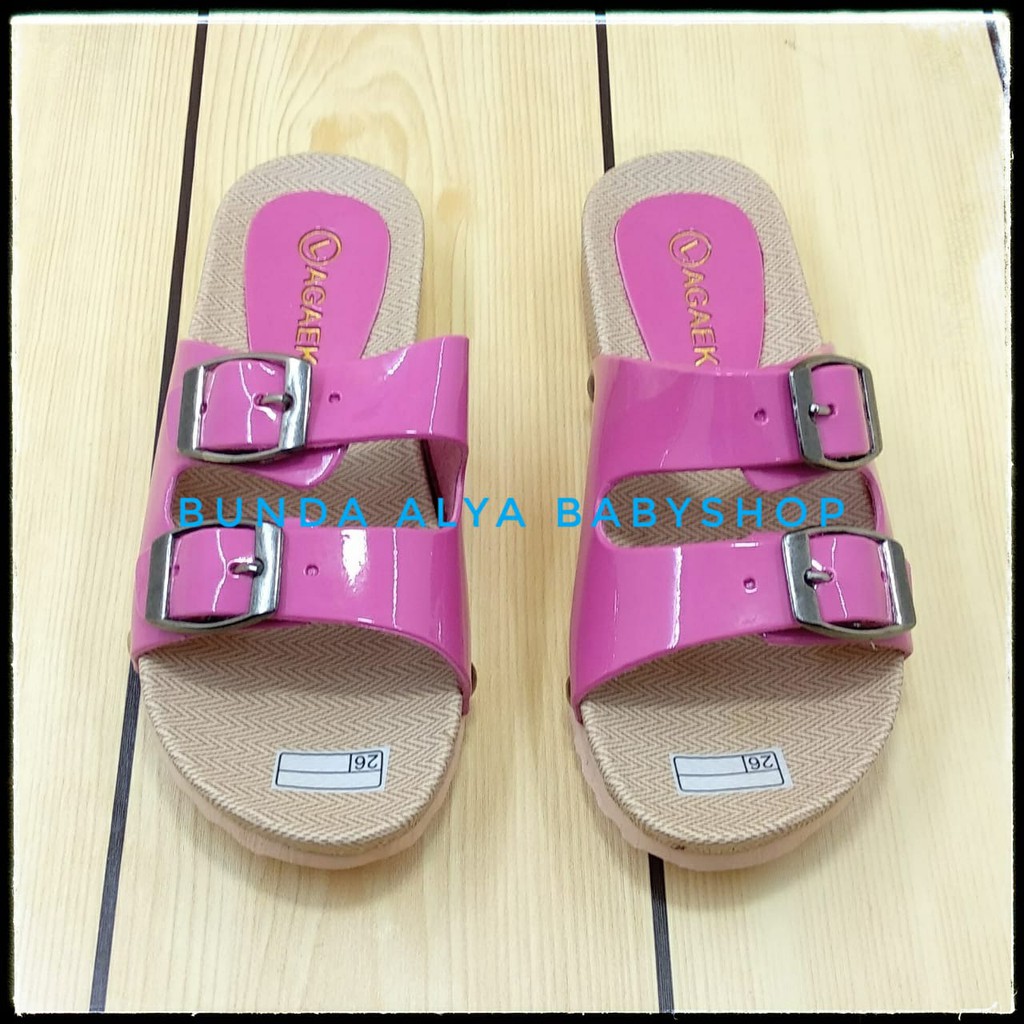 Sendal Anak Perempuan Umur 4 5 6 Tahun Alas Karet - Sandal Anak Cewek Tali PINK SALE Anti Licin Size 26 - 32
