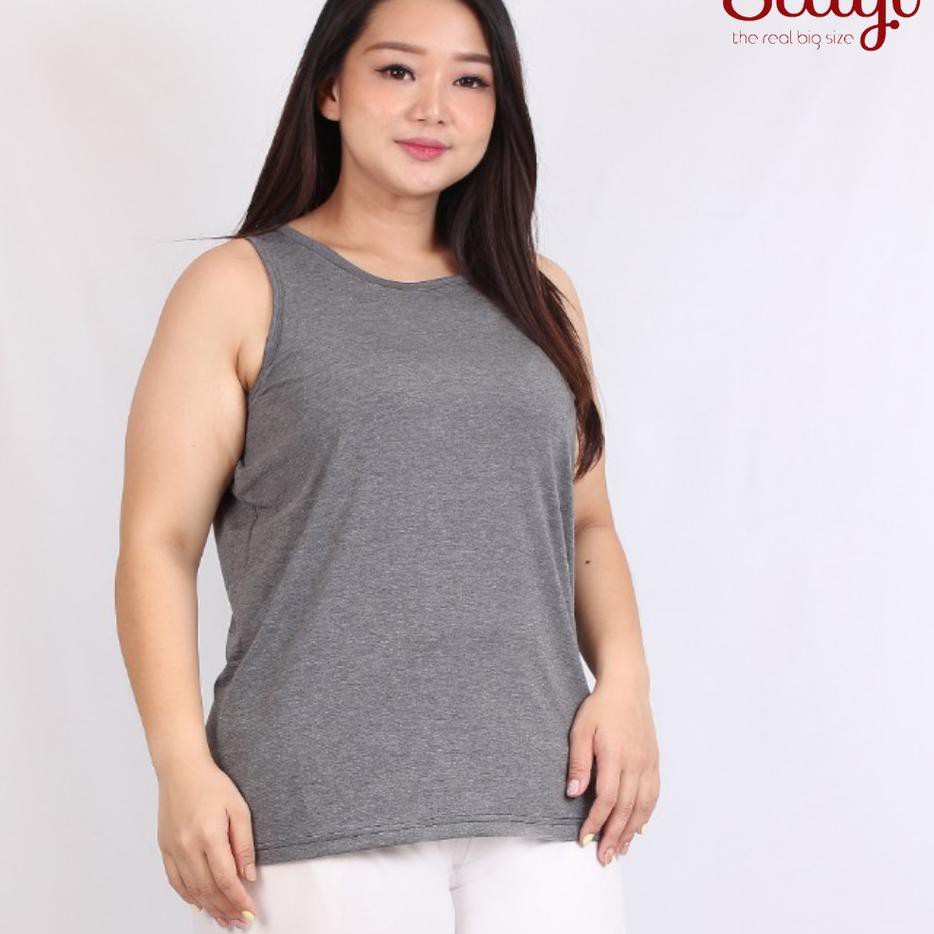 ♕ UCanSee BigSize XXL & AllSize Wanita 20 Warna Singlet Basic Kaos You Can See Jumbo STAYL ◘