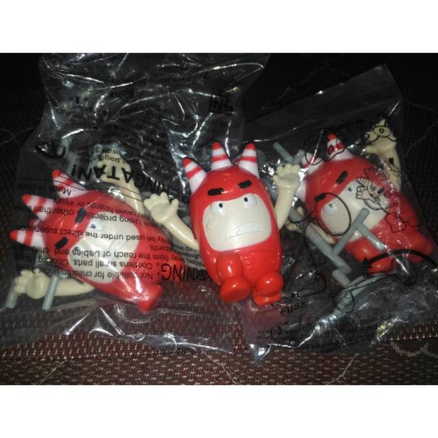 Fuse oddbods animation figure KFC chaki kids meals, oddbods merah