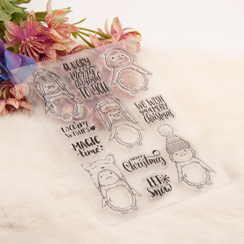 Stempel Bahan Silikon Seri Natal Warna Bening Untuk DIY Kartu Natal Scrapbooking