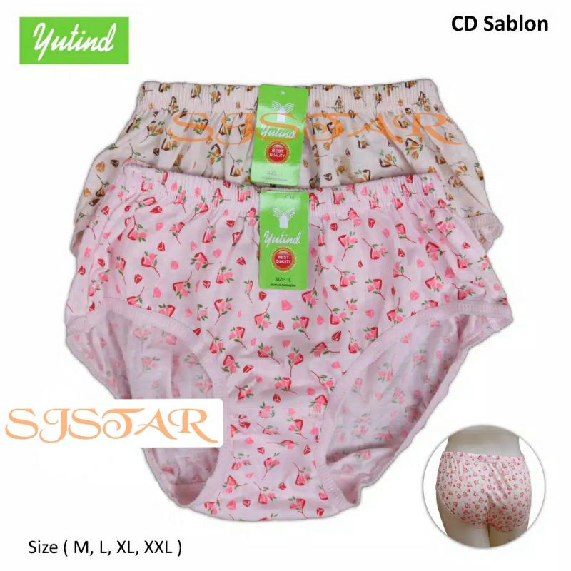 celana dalam wanita yutind sablon