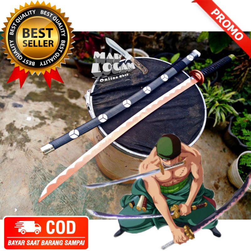 HANYA ADA DISINI!!! COSPLAY ANIME KATANA KHUNTO CUSTOM SHUSUI SAMURAI RORONOA ZORO ANIME ONEPIECE