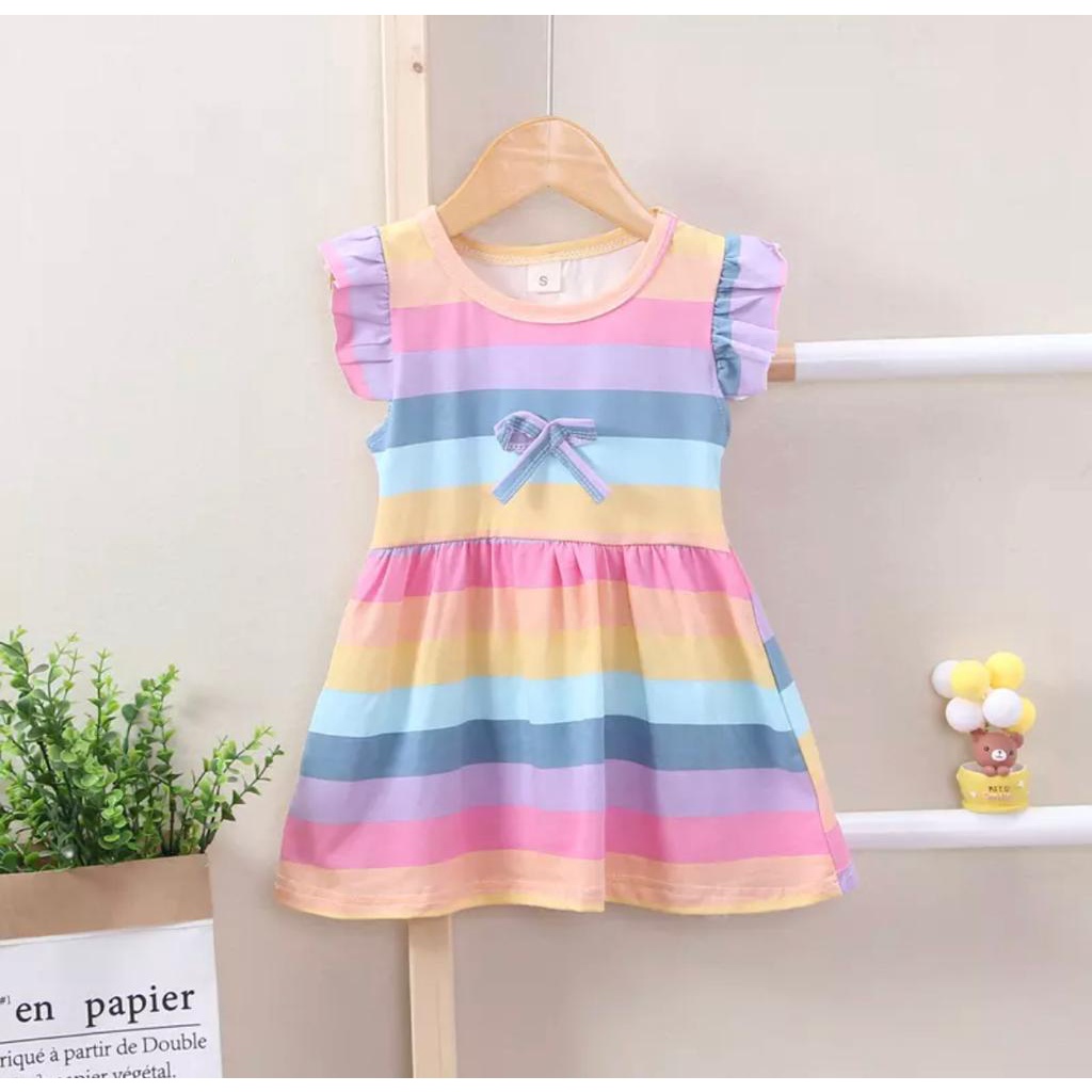 DRESS PELANGI MODEL TERBARU/BAJU DAN ATASAN ANAK/PAKAIAN ANAK PELANGI 1-5 TAHUN