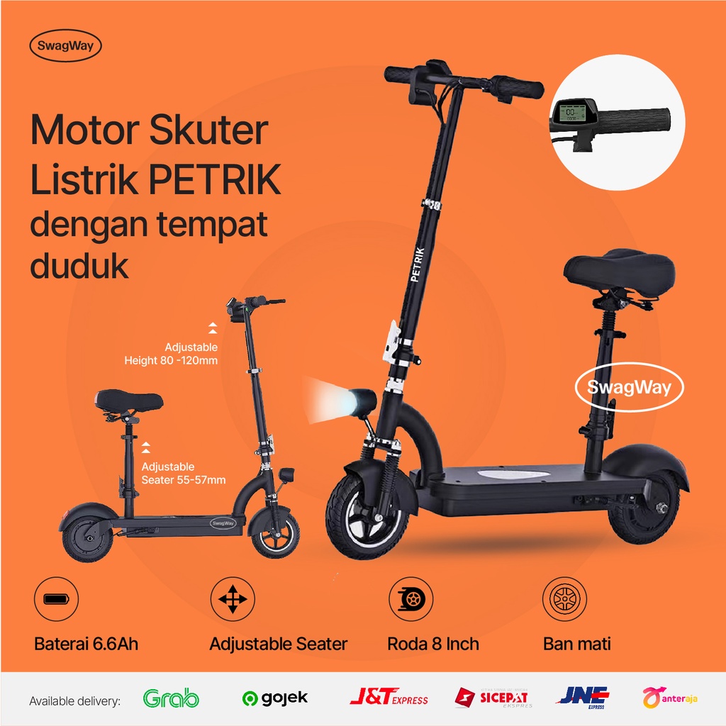 motor skuter listrik otoped elektrik petrik saddle seater duduk peter dudukan electric scooter