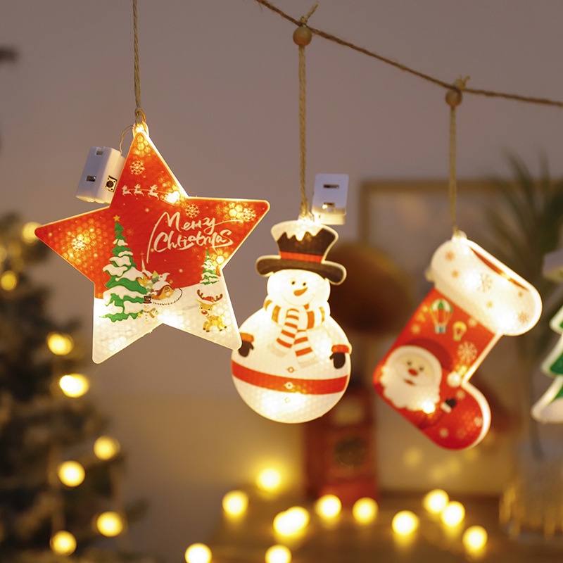 [Christmas Home Decoration Products] [1pc Xmas LED Decorative Window Lights] [waterproof Christmas Tree Decor Hanging Lights]