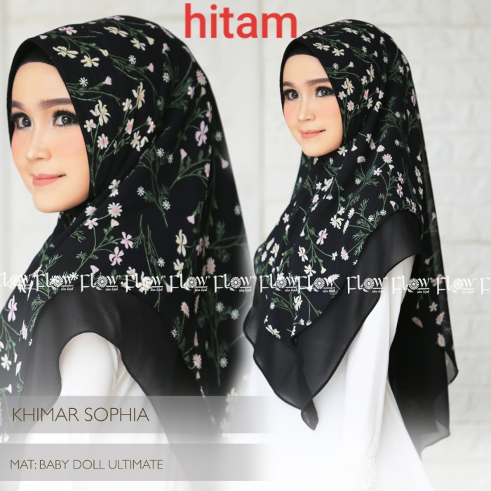 Jilbab hijab motif pesta khimar sophia soft pad original flow idea