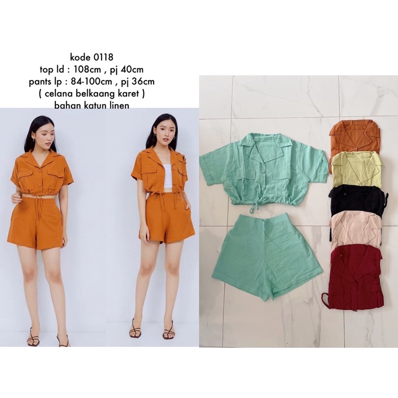 setelan jolie hp wanita.set jolie katun linen import,oneset croptop+ highwaist pants katun linen import wanita