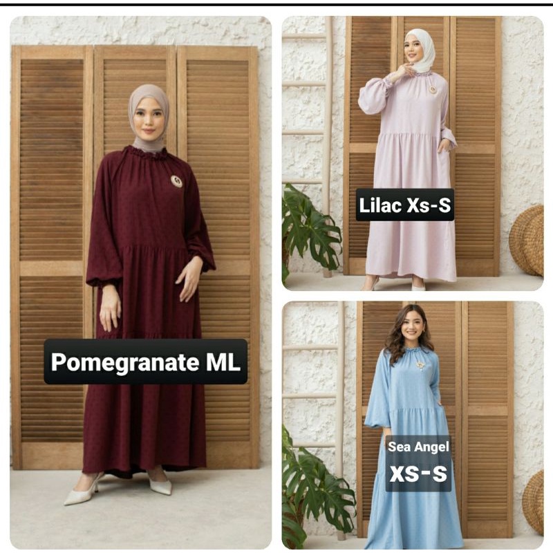 Ready Sabrina Dress Wearing Klamby Pomegranate