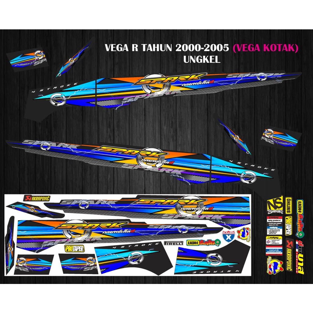 STIKER STRIPING VARIASI VEGA R TAHUN 2000-2005 UNGKEL