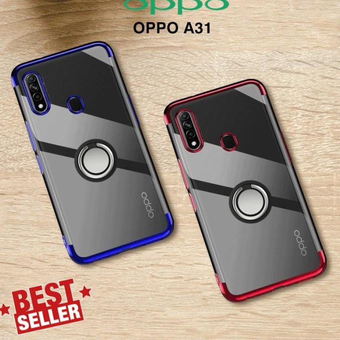 Case Oppo A31 Ring Plating List Miror Silikon Magnetic Case Stand Mhs-1087