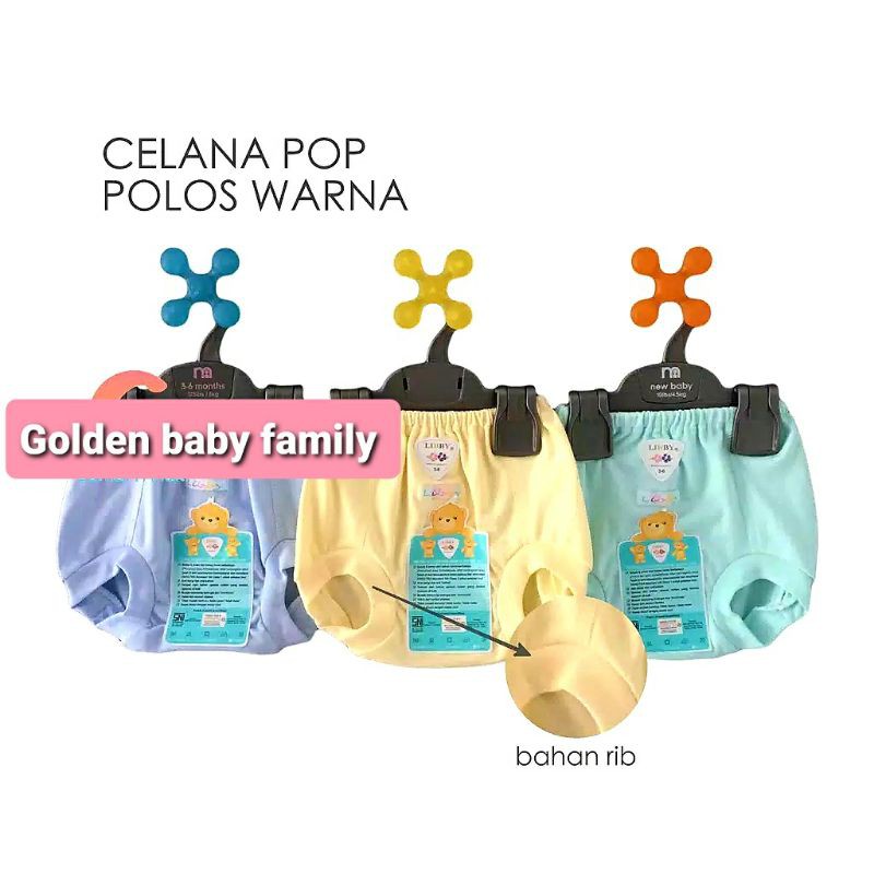 3 PCS Celana Pop Kacamata Bayi Libby Polos Warna NewBorn/3-6/Anak