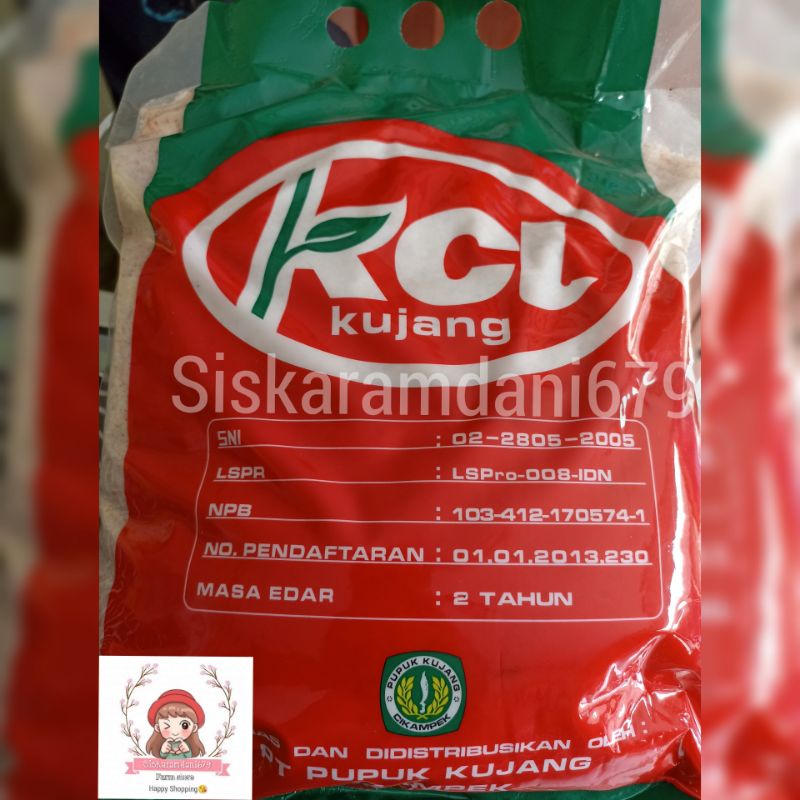PUPUK KCL KUJANG  5KG  UNTUK MEMPERKUAT BATANG PADA TANAMAN , MENINGKATKAN DAYA TAHAN TANAMAN YANG K