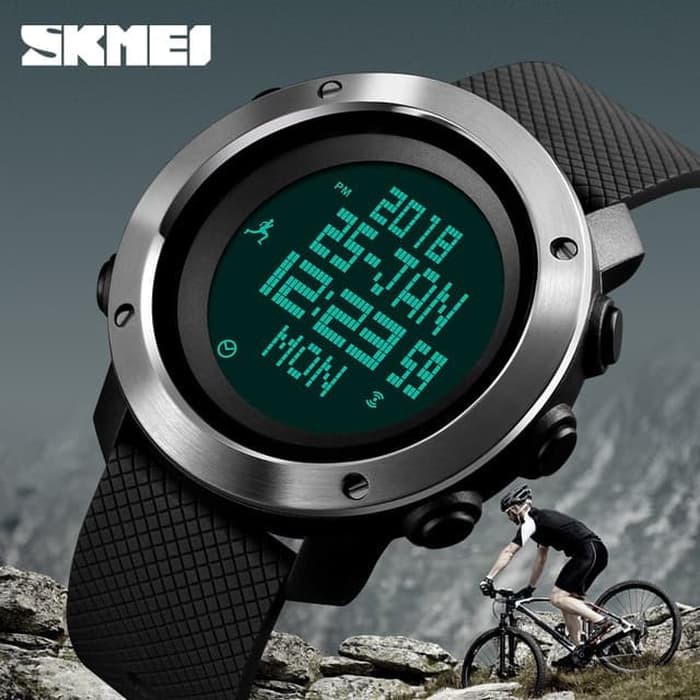Jam Tangan Pria Compass Pedometer SKMEI 1431 Original Anti Air Hitam