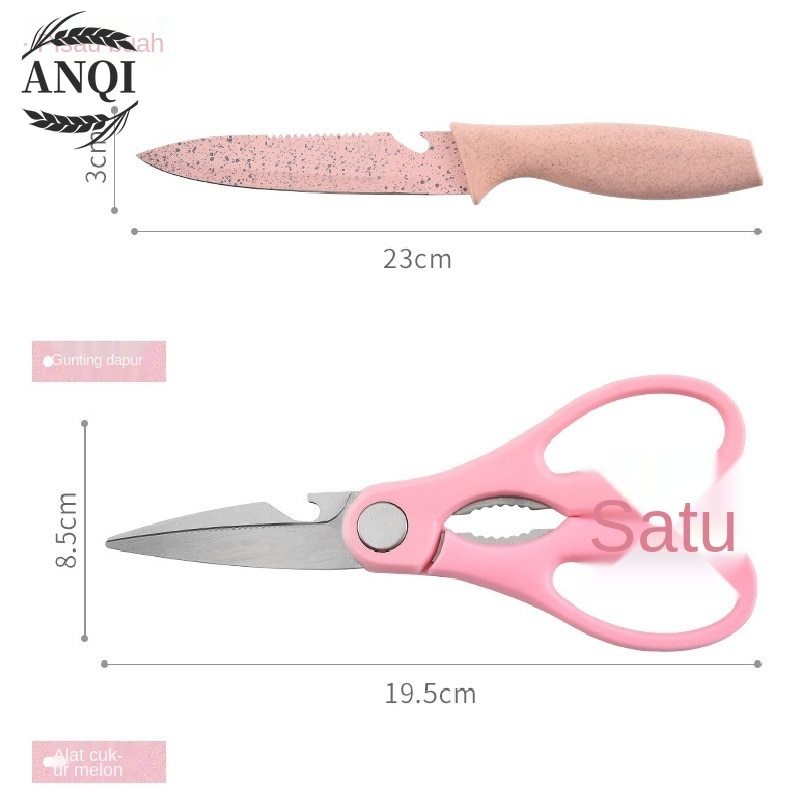 ANQI 1888 Pisau + Talenan Masak Set 7IN1 Bahan Keramik Best Quality / VS-1804
