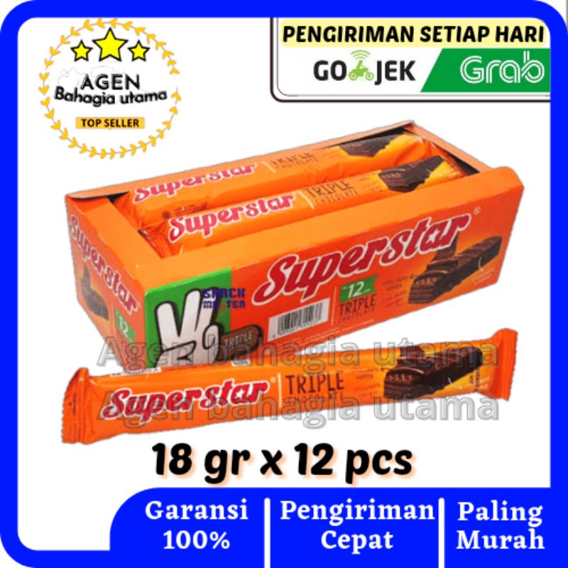 

Superstar wafer triple chocolate 18gr 1 box (12pcs)