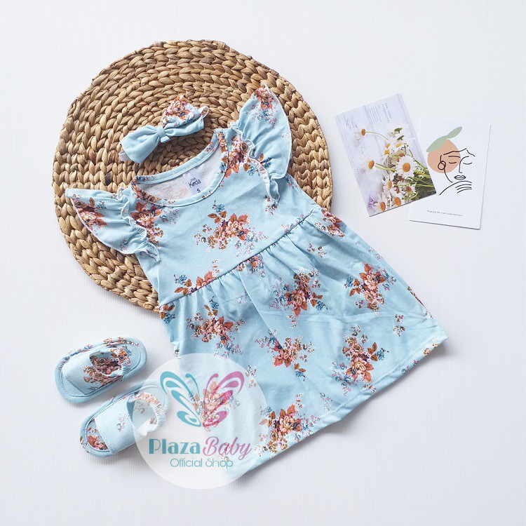 PROMO 7.7 plazababyku  MX DRESS ARRYANA dress bayi bunga 3-15 bulan Free headband dan sandal