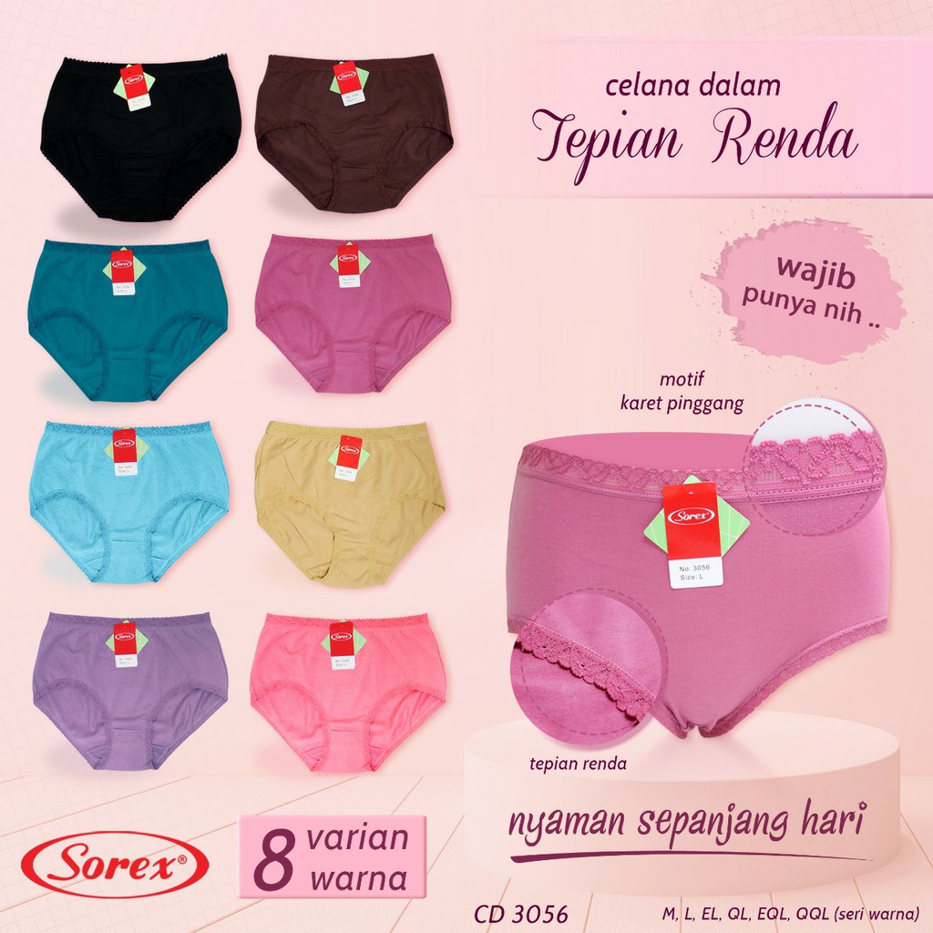 CELANA DALAM WANITA RENDA Basic 3056 SOREX