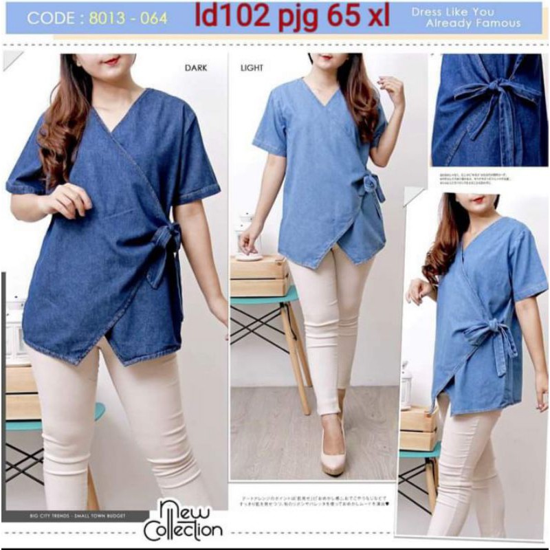 Atasan kimono Denim Dark Blue