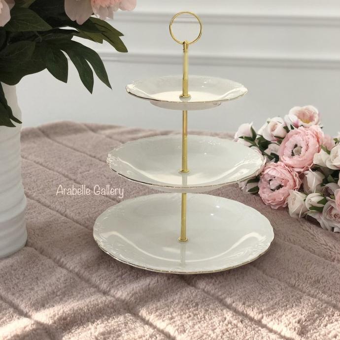 Imperial Princess 3 Tier Cake Stand tempat kue st saint james ceramic