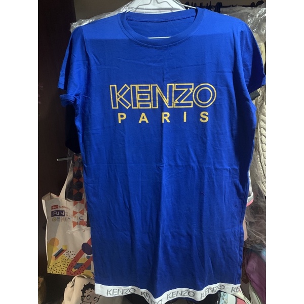 fashion kenzo kaos paris basic biru birel tunik preloved