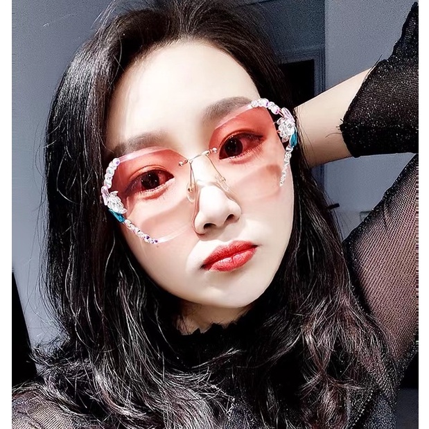 Rowling(ka-171)Kacamata  Hitam Terbaru Wanita No Frame Titanium Diamond Kacamata Fashion Murah/Kacamata Sunglasses Import Wanita Kacamata Fashion