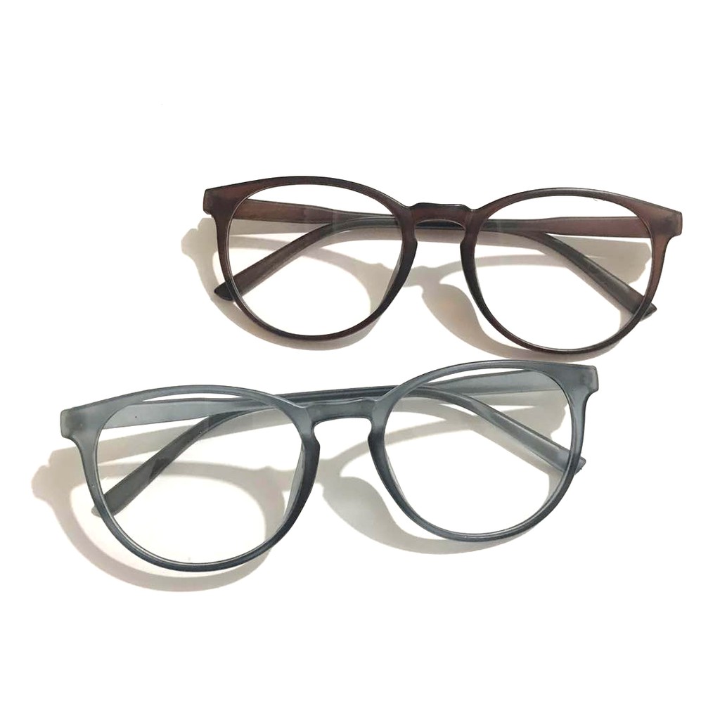 Frame Kacamata Retro Bulat Oval Pria Wanita Korean Fashion Sunglasses Oval Varian Warna Untuk Unisex