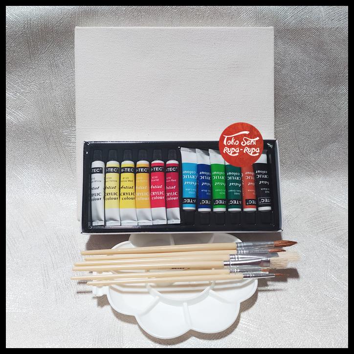 

Paket Melukis, Paket Lukis, Kuas, Cat Set 12, Palet, Kanvas 20 X 20Cm