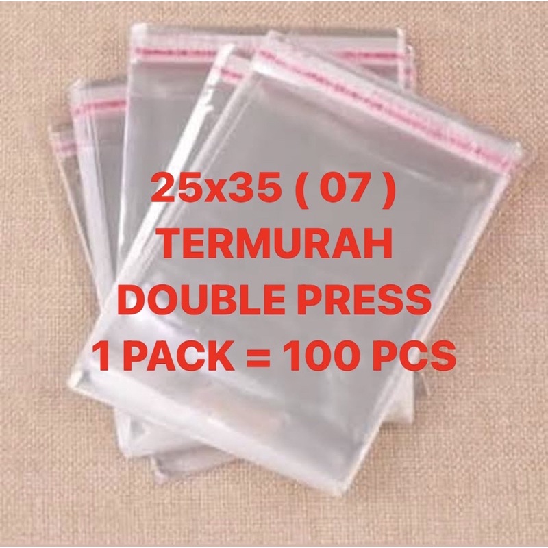 25x35 07 40 MICRON | PLASTIK OPP SEAL DISTRO GARMEN BAJU DEWASA 100 PCS