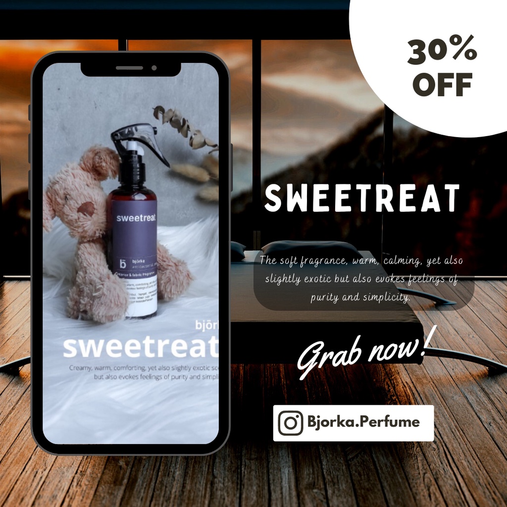 Sweetreat | Interior Fabric Fragrance | Bed Linen Spray | Blanket Spray | Aromatherapy Spray | Bjork