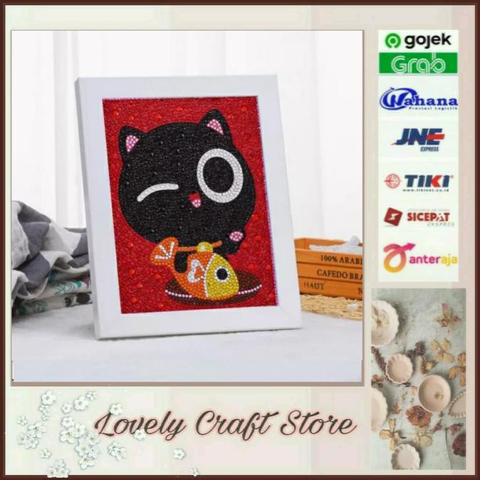 

15X20Cm Diamond Painting Full Pemula/Children Animal Black Cat #70 Terbaru