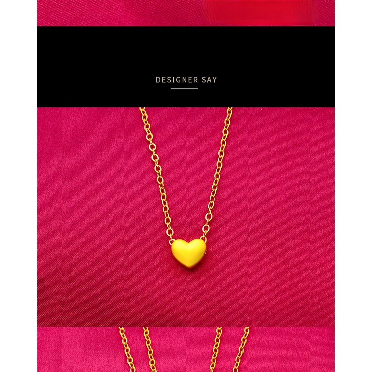 Kalung Lapis Emas Asli Kadar 375 Bentuk Hati Dua Sisi Untuk Wanita