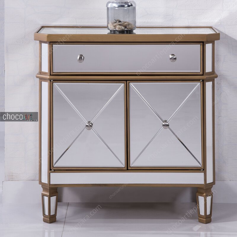 Nakas Kaca Cermin / nakas kaca / bufet cermin / nakas mirror / nakas minimalis / nakas retro / nakas