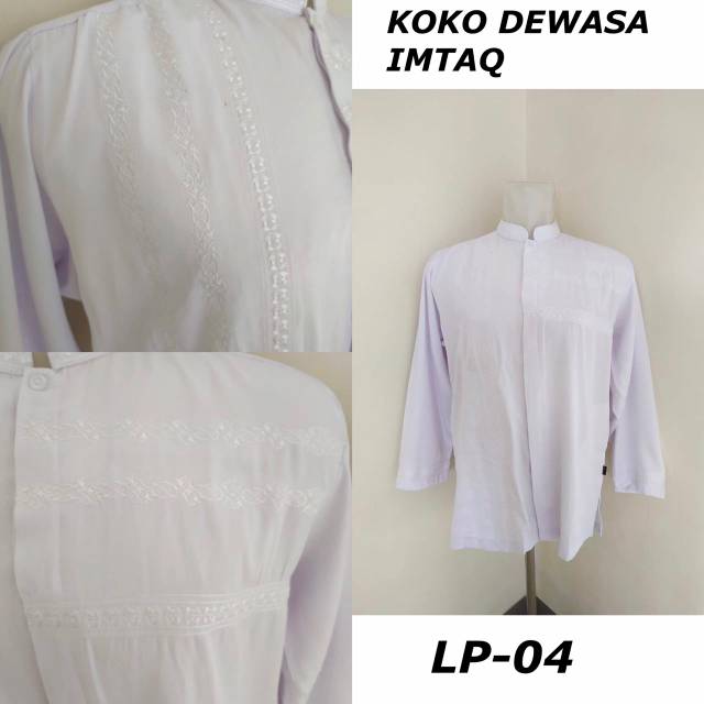 BAJU KOKO KATUN DEWASA IMTAQ EXCLUSIVE PUTIH SENADA LENGAN PANJANG - 2 | GROSIR KOKO MURAH DAN ADEM