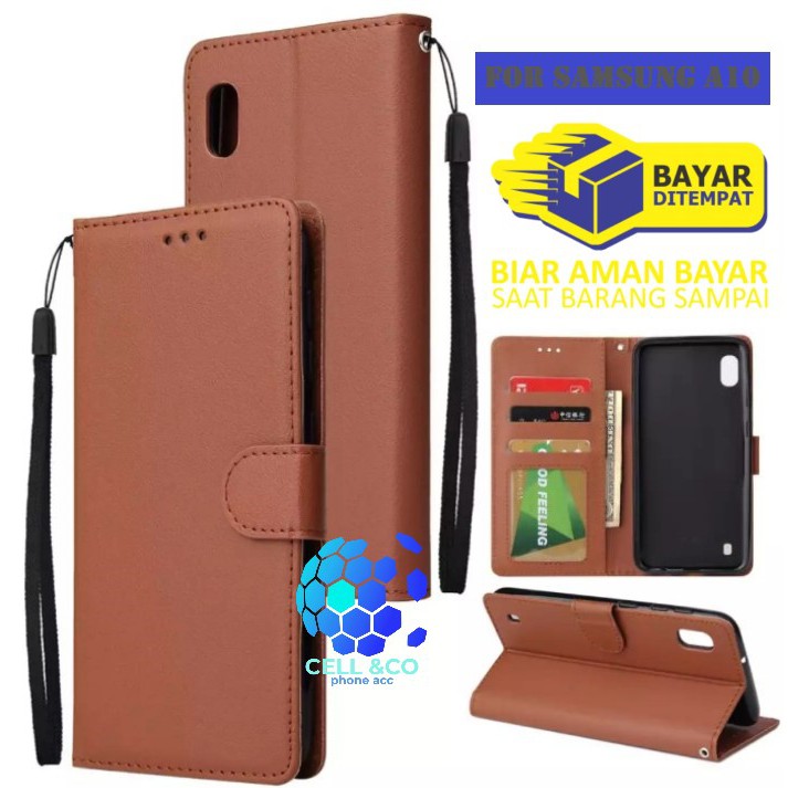 Flip cover SAMSUNG A10 Flip case buka tutup kesing hp casing flip case leather wallet