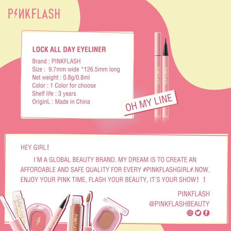 Pinkflash Ohmyline Eyeliner Pinkflash Eyeliner Waterproof Pinkflash Eyeliner Pen Pinkflash Eyeliner Pink Flash Eyeliner