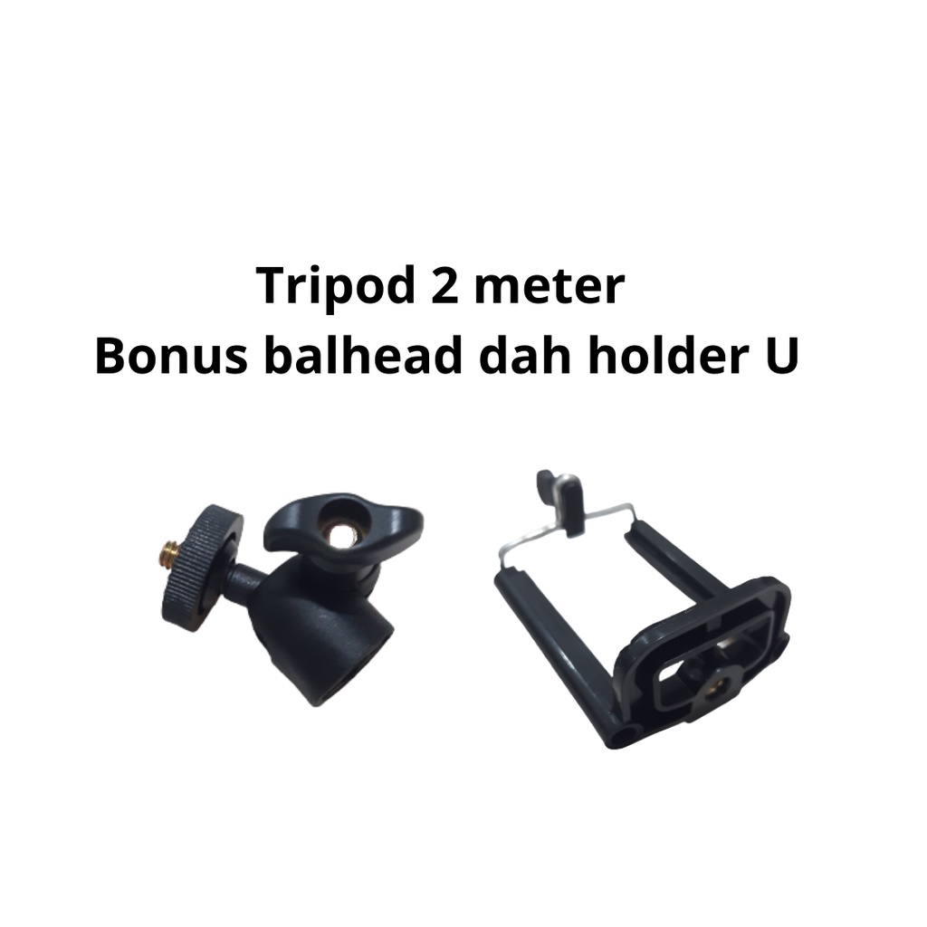 Tripod tinggi 2 meter plus holder hp kamera tripod besar