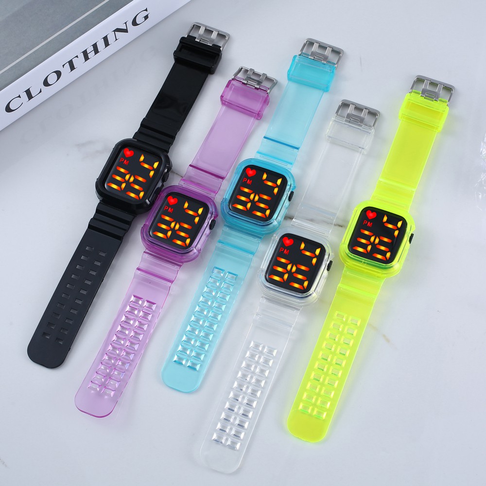 (COD)Jam Tangan Wanita Fashion Korea Style Digital Sport M127/ Jam Tangan Strap Rubber Untuk Wanita tahan air