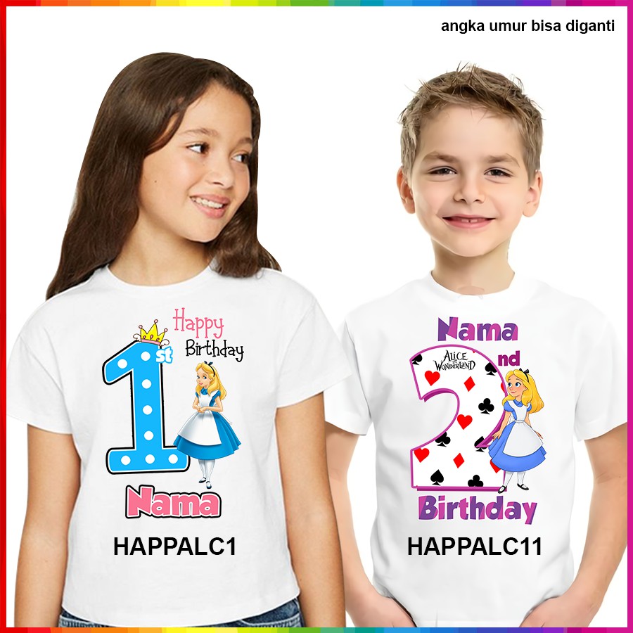 Baju Kaos ANAK DAN DEWASA ALICE IN WONDERLAND BANYAK MOTIF [FREE NAMA!!]