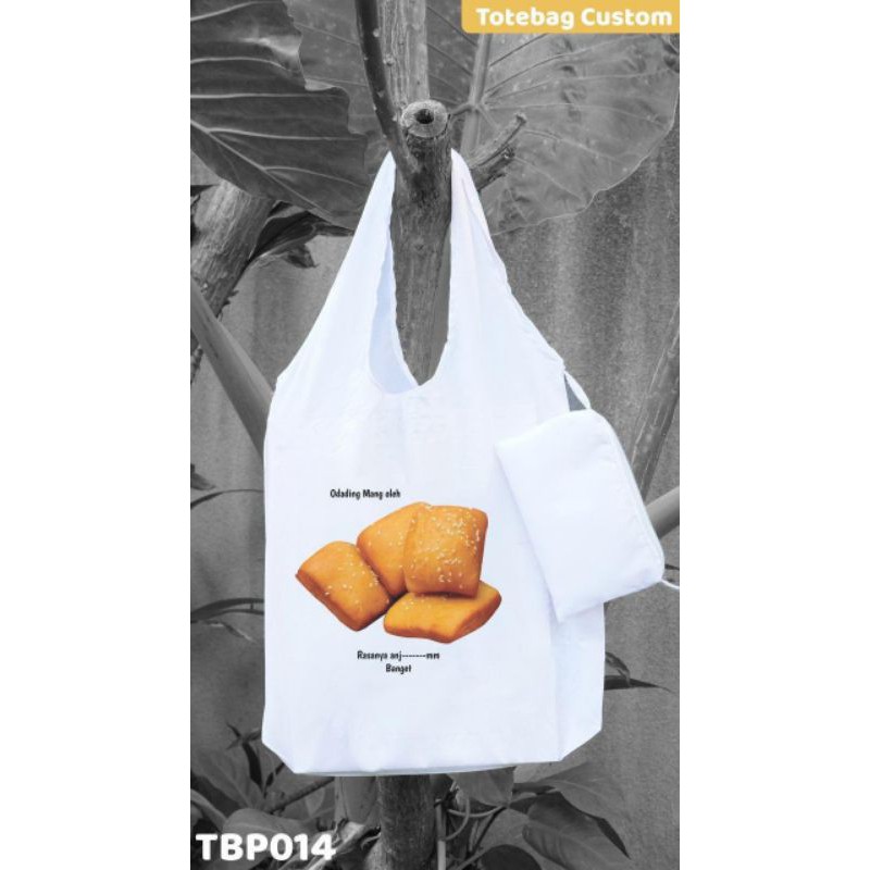 CUSTOM TOTEBAG / TAS BELANJA PARASUT DENGAN RESLETING (Tas lipat kpop)
