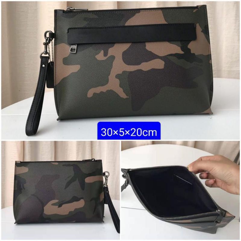 Coach Clutch Caryall Pouch With Camo print Army