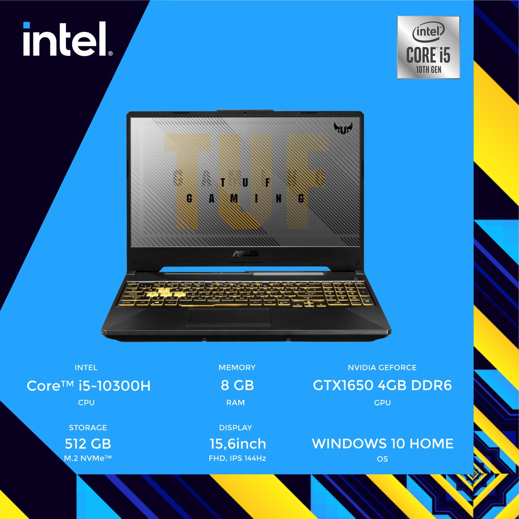 PROMO MURAH 2.2 FLASH SALE HOT    ASUS TUF F15 FX506LH-I565B6T-O i5-10300H DDR4 8GB 512GB GTX1650