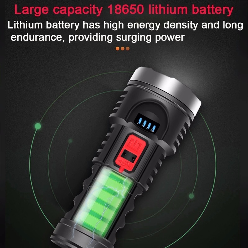 (Emergency) Senter Led High Lumen Zoomable Terang Tahan Air Untuk Hiking / Camping / Outdoor