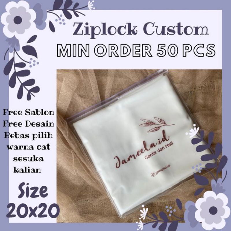 

kemasan mika ziplock ukuran 20x20