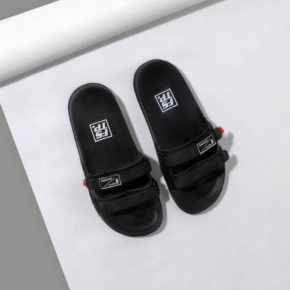 UNO NAVY ORIGINAL x FOOTSTEP Sandal Casual Hitam Biru Dongker Pria Sendal Slide Jalan Santai Harian Slippers Hangout Main Lebaran Slop Selop Karet Anti Slip Premium Slip On Remaja Dewasa Flip Flop Kerja Formal Sport Fashion Footwear Keren Terbaru Branded