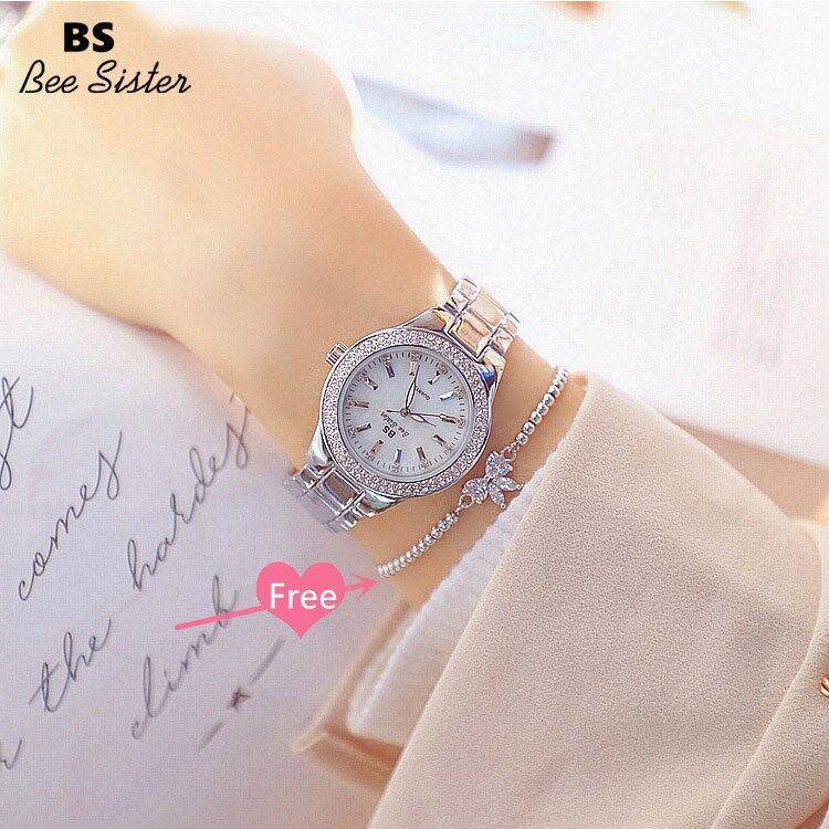 new 【Get Gratis Kupu-kupu Bracelet】BS Bee Sister 1258 Baru Kedatangan Hot Sale Fashion Wanita Jam Ta