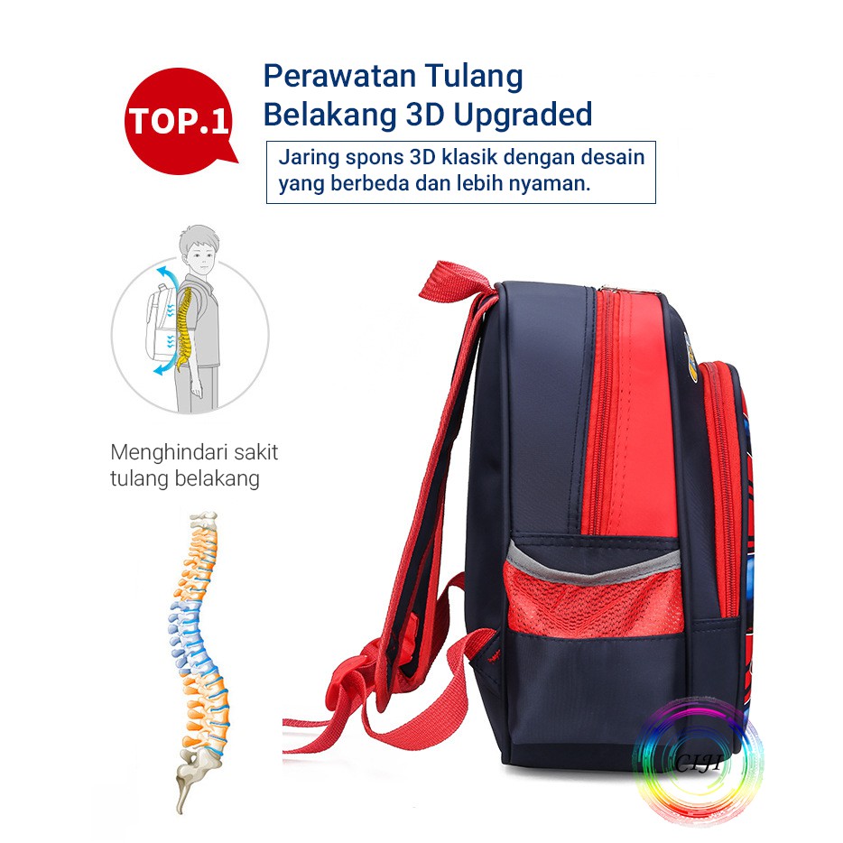 CJBP-S TINO TINO Tas Ransel / Backpack / Sekolah Anak Laki-Laki Karakter Superhero 3D