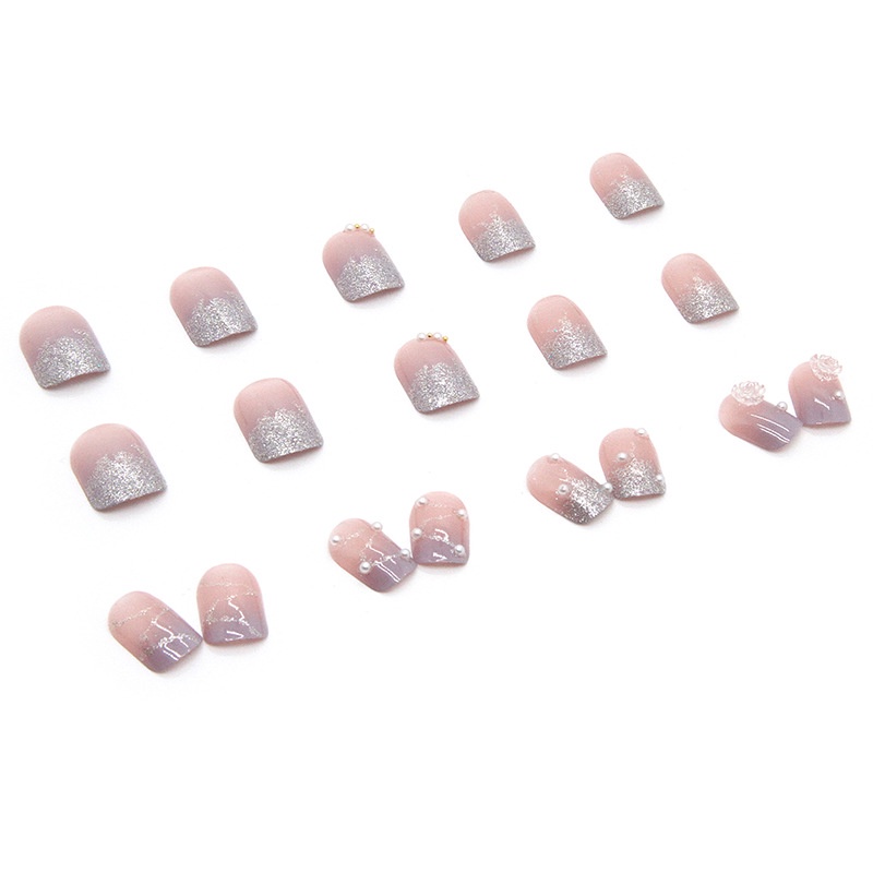 Z372 24pcs / Kotak Kuku Palsu Full Cover Untuk Dekorasi Nail Art